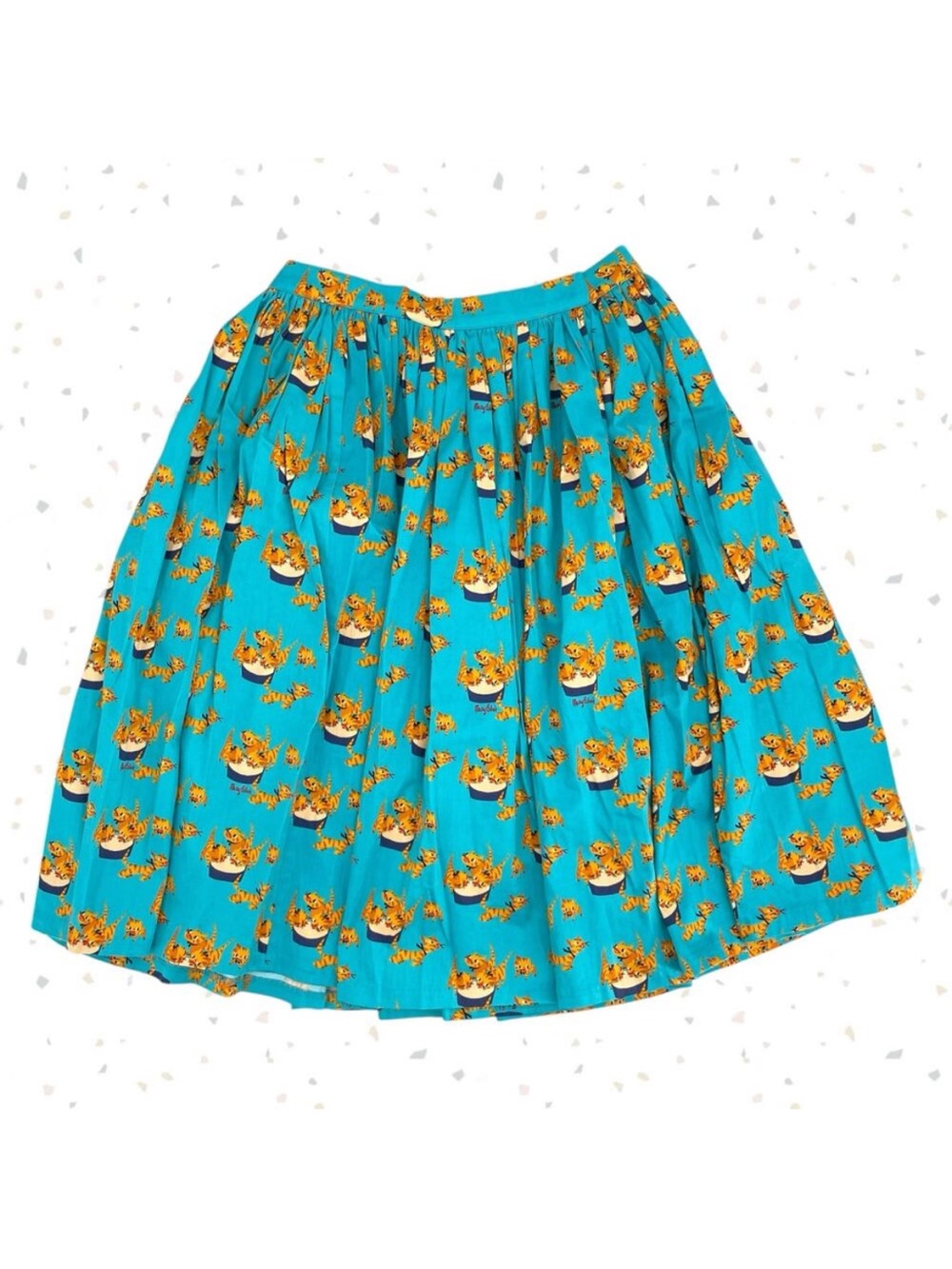 Pinup Couture Kittens Mary Blair Blue Milk Retro Full Circle Skirt Size XL NEW